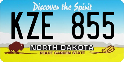 ND license plate KZE855