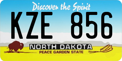 ND license plate KZE856