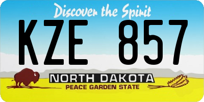 ND license plate KZE857