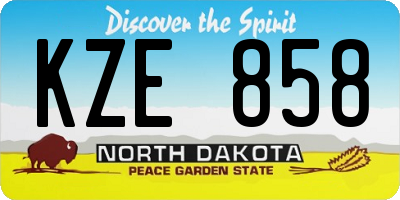 ND license plate KZE858