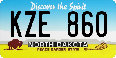 ND license plate KZE860