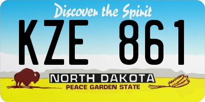 ND license plate KZE861