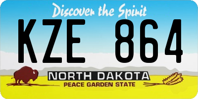 ND license plate KZE864