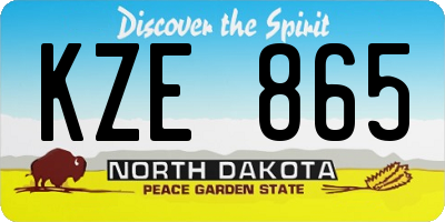 ND license plate KZE865