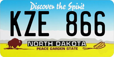 ND license plate KZE866