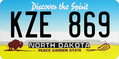ND license plate KZE869