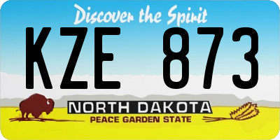 ND license plate KZE873