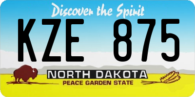 ND license plate KZE875