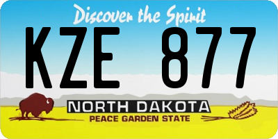 ND license plate KZE877