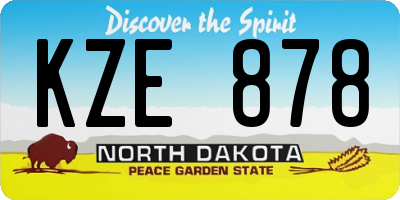 ND license plate KZE878