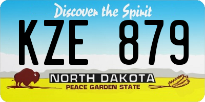 ND license plate KZE879