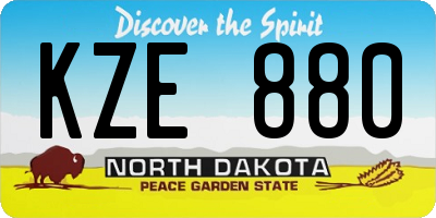 ND license plate KZE880