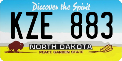 ND license plate KZE883