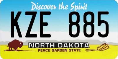 ND license plate KZE885