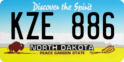 ND license plate KZE886