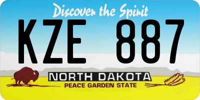 ND license plate KZE887