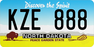 ND license plate KZE888