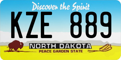 ND license plate KZE889