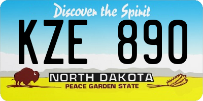 ND license plate KZE890