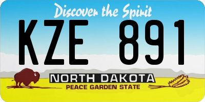 ND license plate KZE891