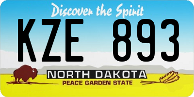 ND license plate KZE893