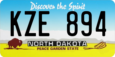 ND license plate KZE894