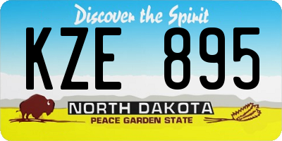 ND license plate KZE895