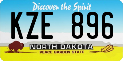 ND license plate KZE896