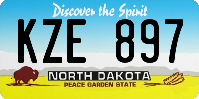 ND license plate KZE897