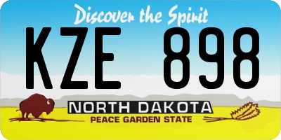 ND license plate KZE898