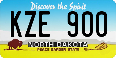 ND license plate KZE900