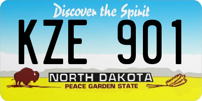 ND license plate KZE901
