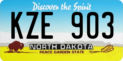 ND license plate KZE903