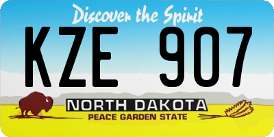 ND license plate KZE907