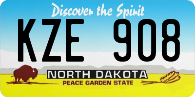 ND license plate KZE908