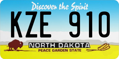 ND license plate KZE910