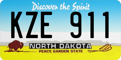 ND license plate KZE911