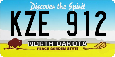 ND license plate KZE912