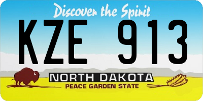 ND license plate KZE913