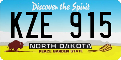 ND license plate KZE915