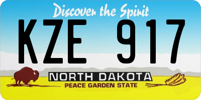 ND license plate KZE917