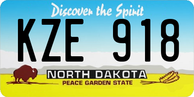 ND license plate KZE918