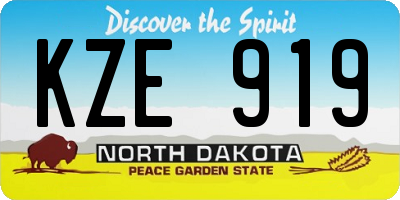 ND license plate KZE919