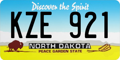 ND license plate KZE921