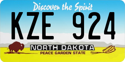 ND license plate KZE924