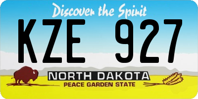 ND license plate KZE927