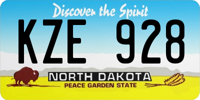 ND license plate KZE928