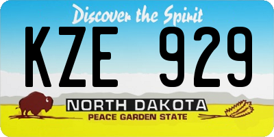 ND license plate KZE929