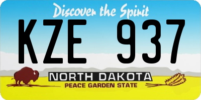 ND license plate KZE937