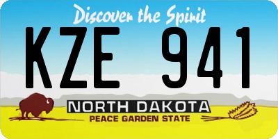 ND license plate KZE941